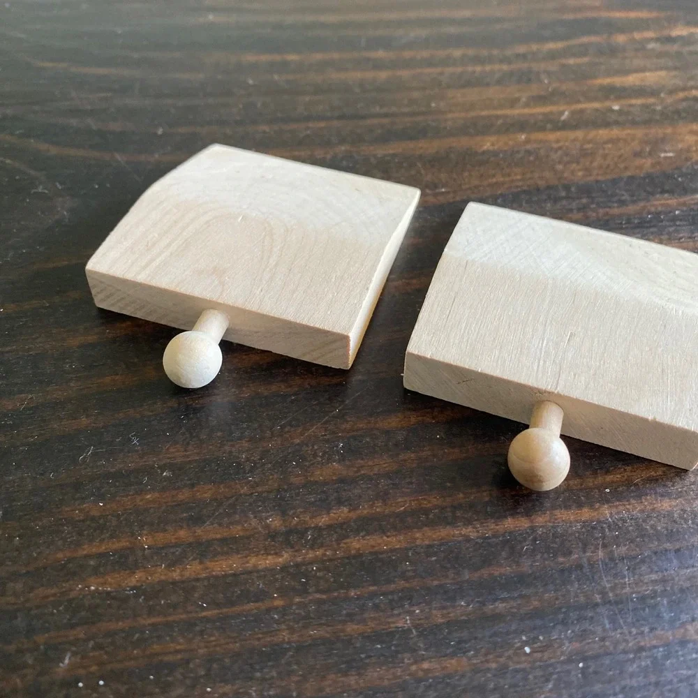 Natural Wood Toy Train Track to surface Buffers End Stops Brio Thomas Compatible